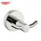 Wall Mounted Bathroom Accessories SUS304 Double Robe Hook polished chrome clssical round design OEM ODM