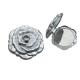 Plastic rose shape silver cosmetic mirror logo is customize