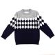Custom Knitted Cotton Yarn diamond pattern Baby Boy Winter Wear Pullover and Sweater for Kids