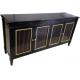 Ebony Wood 4 Door Dresser Brass Metal Boutique Hotel Furniture Eco Friendly