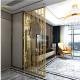 Golden Hairline Color Stainless Steel Room Divider In Partition Panel ASTM