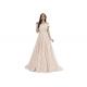 Elastic Bands Sexy Off Shoulder Long Evening Gowns Light Pink Color