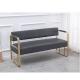 Modern Living Room Furniture Sofa Set with Single Leather Long Bench and Metal Sectional