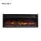 60'' 1500mm Fully Recessed Electric Fireplace Five Fire Colors Tempered Glass
