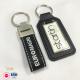 Real Leather Rectangle Key Chain Name Silk Screen Zinc Alloy Personalised Keychain