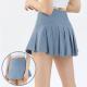 Blue Pleated Golf Skirt Women High Waist Running Light Proof Tennis Skort