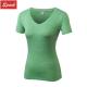 Ladies Boat Neck Solid Color Soft Light Sweat Front Knot Sport T-Shirt