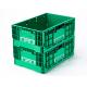 Blue Plastic Foldable Vented Collapsible Crate for Easy Fruits and Vegetables Storage