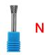 Carbide Sn-5 Shape N 1/8 Shank Diameter 1/4 Head Diameter Solid Double Cut 28 Degree Inverted Cone Burr Drill