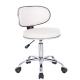 Leather Modern Upholstered Office Chair 46.5-57.5cm Round Frame With Swivel Adjustable Chrome Leg And Castors