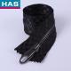#5 Black Metal Zipper With Shiny Gun Metal Teeth For Clothing Bags