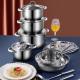 Kitchen Stainless Steel Cookware Set 15pcs  SS410 Milk Soup Pot