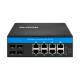 8 port gigabit poe switch industrial ethernet switch 4SFP+8RJ45 DC48V Dual power input
