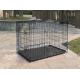 42'' Black Powder Coated Wire Mesh Small Size Dog Kennel  with ABS Plastic Tray with One door/Two door/Three door