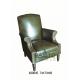antique style club green leather single sofa furniture,#XD0045