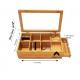 Chinese Traditional Bamboo Tea Storage Box With 8 Compartment Delicate Appearance