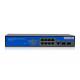 Entry Level Rack Mounting Industrial POE Switch 100~240VAC Input Power