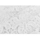 Embroidery White Stretch Lace Fabric , Water Soluble Guipure Lace Fabric For Wedding Dresses