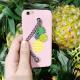 Soft TPU Pineapple Flamingo Back Metal Chain Strap Cover Cell Phone Case For iPhone 7 Plus 6s