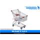 125L Metal Shopping Cart Shopping Trolley With Base Tray For Superstores