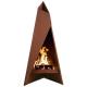 Freestanding 120cm Modern Outdoor Fireplace Geometric Corten Steel Chimenea