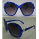AC / PC Lens Dark Glasses , Blue Plastic Frame Sunglasses