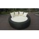 Black Outdoor Rattan Daybed , Garden Patio Round Lounge Bed