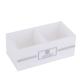 White acrylic with stainless stick tea box can hotel supply