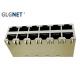 Magnetic RJ45 Connector  2 X 6 Stacked RJ45  -40 °C to 85 °C  Operating Temp POE+