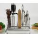 Polished Stainless Steel Stand For Kitchen , Grooves Support Metal Kitchen Shelves