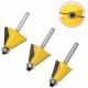 Yellow Color Woodworking Router Bits / Chamfer Edge Forming Router Bits 1 / 4 Shank