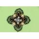Four Leaf Clover Patch Lace Ground With Rhinstone For Garments Shoes Decoration
