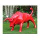 Red Bull Animal Outdoor Fiberglass Sculpture Life Size 3D Design For Decor