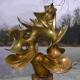 1M High Golden Casting Bronze Sculpture Sun Wheel Outdoor Bronze Statues