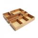 Bamboo wood kitchen cutlery holder drawer organizer