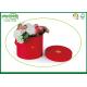 Red Bouquet Flower Boxes Custom Round Tubes For Rose Packaging With Handle