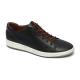 Durable Rubber Outsole Black Mens Leather Sneakers