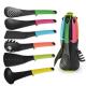 High quality 6-piece silicone nylon cooking set with spaghetti fork laddle spoon with FDA certification