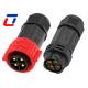 Red IP67 Power Cable Connector 500V 40A Soldering Type Male Female Connector 4