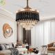 Crystal Chandelier European Style Invisible Crystal Fan Lamp Light Luxury Bedroom Restaurant American Retro Living Room