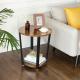 Round Side Table for Home, Small Round Sofa End Table, Industrial Side Table,