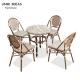 Cafe Garden Furnitures Black White Rattan Bamboo Dining Chairs