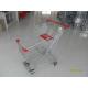17.51KGS Red Wire Shopping Trolley 80L With 4x4 Inch TPE Wheel Casters