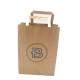 Take Out Food Packing Kraft Paper Bags Flat Handle 7 X 3 1/4 X 9 1/2