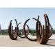 Dancing Ribbons Appearance Corten Steel Sculpture For Outdoor Decoration 