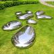 Gnee Garden High Polished Pebble Shape Stainless Steel Sculpture For Lawn