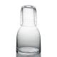 800ml Handmade Glass Water Carafe , Bedside Carafe With Glass Classic Etched