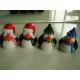 Colorful Funny Plastic Ducks With Snowman Painting , Rubber Bath Toys Eco Friendly