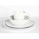 Organic Design Cream Porcelain Dinnerware 16pcs Embossment SGS FDA Certification