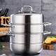 New Product 304 Stainless Steel Steamer Pot Soup Set Stainless Steel Cooker Cooking Soup Pot Steamer Pot